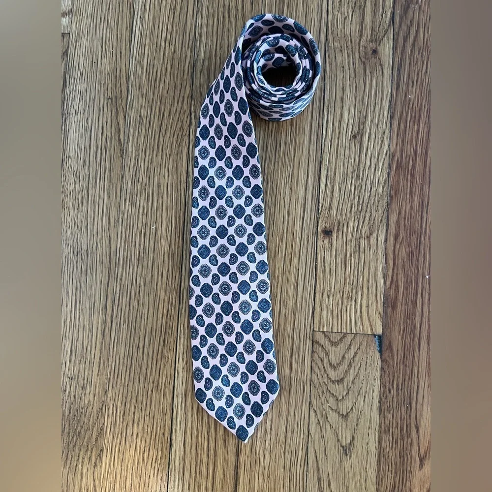 Nordstrom Pink and Dark Blue Geometric Tie